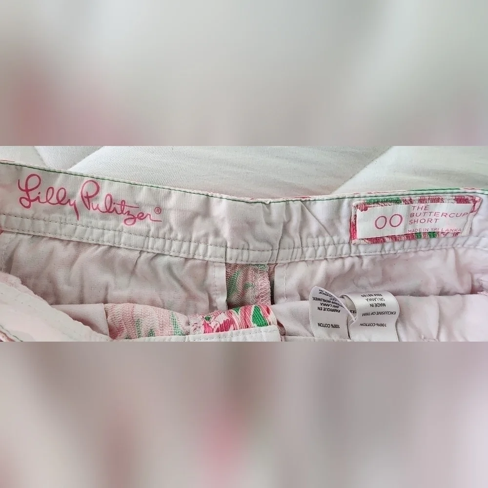 Lilly Pulitzer Buttercup Short Pink Flamingo Print 00 - Picture 2 of 5